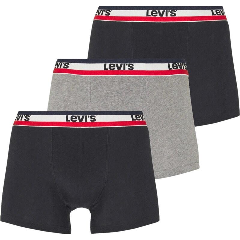 LEVIS Boxerky sivá melírovaná / červená / čierna / biela 61709239