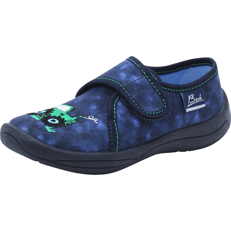 BECK Papuče Little Farm modrá / tmavomodrá / svetlozelená 48620480