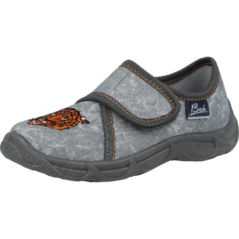 BECK Papuče Jungle sivá / tmavosivá / oranžová 48620482