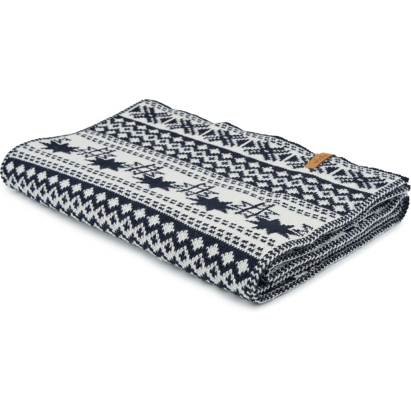 Vlnený šál s nórskym vzorom Vlnka B09 modrá veľkosti oblečenia Uni 48358006