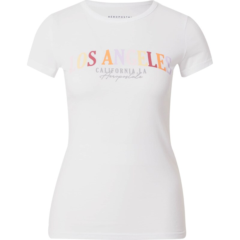 AÉROPOSTALE Tričko LOS ANGELES CALIFORNIA sivá / pastelovo fialová / 48287294