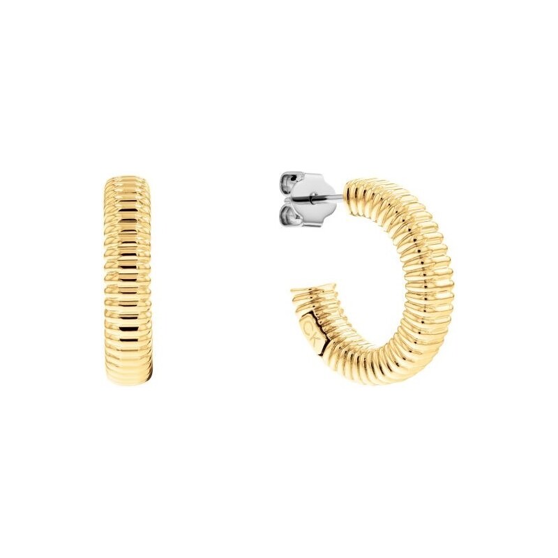 Calvin Klein Módne pozlátené kruhové náušnice Playful Repetition 66579590