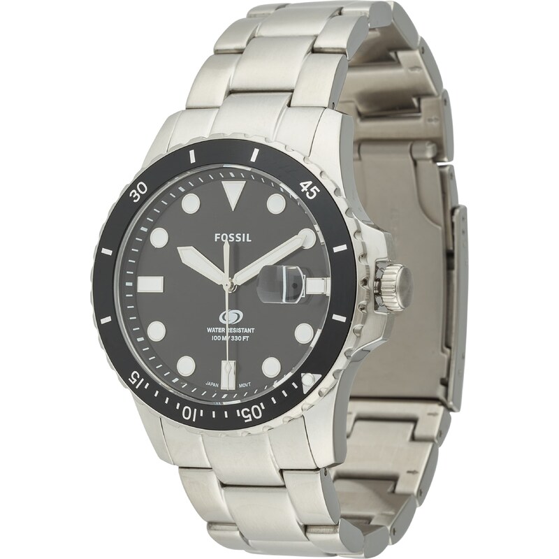 FOSSIL Analógové hodinky čierna / strieborná 57241239