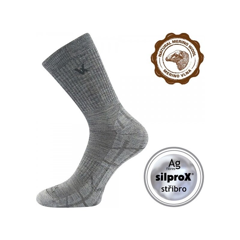 TWARIX športové merino ponožky s masážnym chodidlom VoXX Sv. sivá 35 48316035