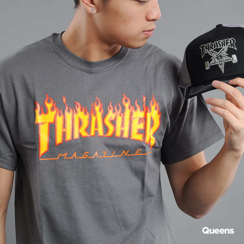 Pánske tričko Thrasher Flame Logo Dark Grey