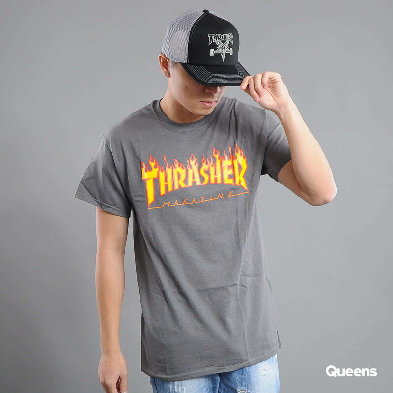 Pánske tričko Thrasher Flame Logo Dark Grey