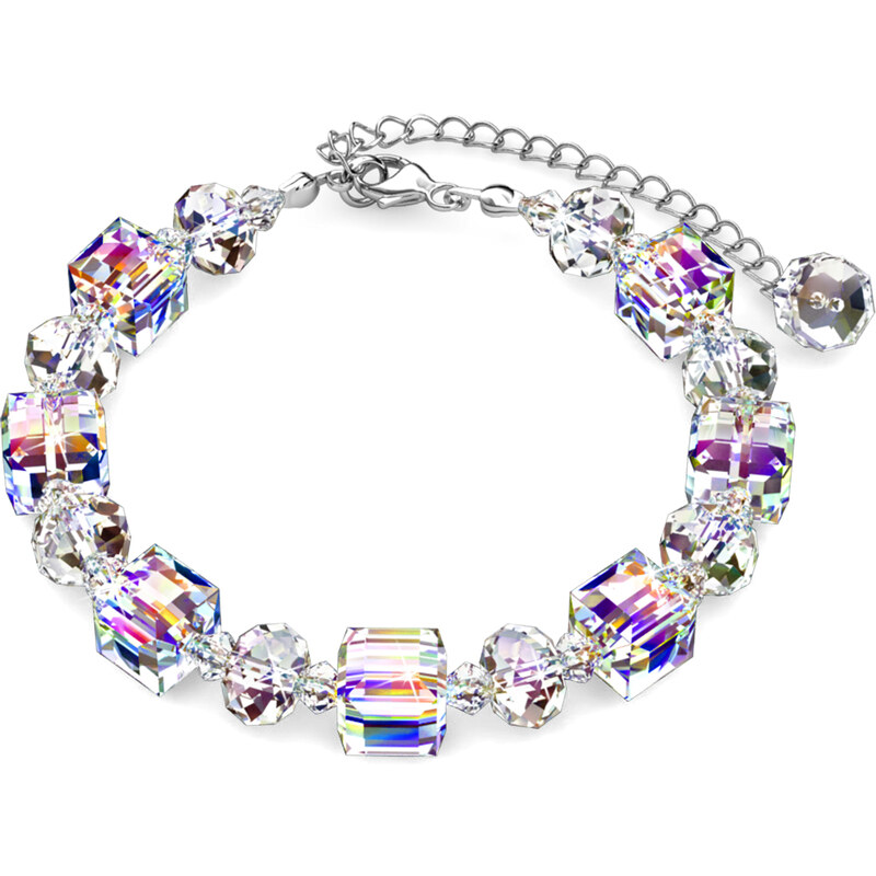 Royal Fashion pozlátený náramok so Swarovski kryštálmi 18k bielym 54139884