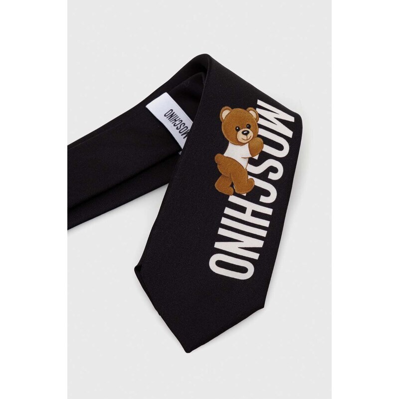 Hodvábna kravata Moschino čierna farba, M5766 55059