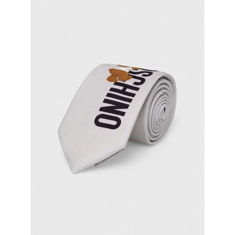 Hodvábna kravata Moschino šedá farba, M5766 55059