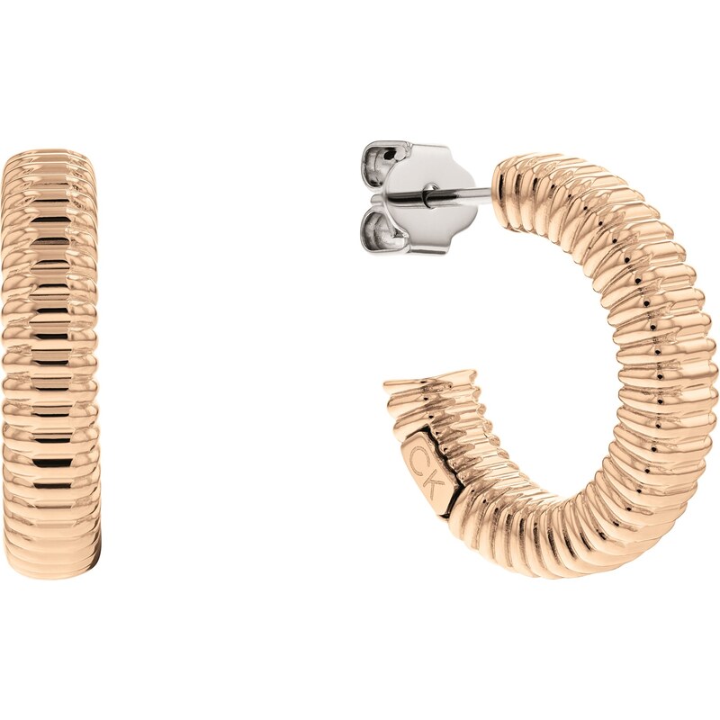 Calvin Klein Módne bronzové kruhové náušnice Playful Repetition 66583785