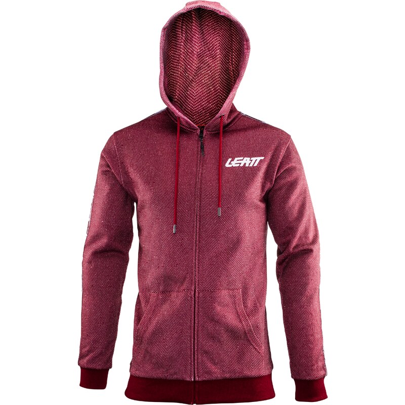 Leatt mikina Premium Ruby, na zips, pánska, červená 48356536