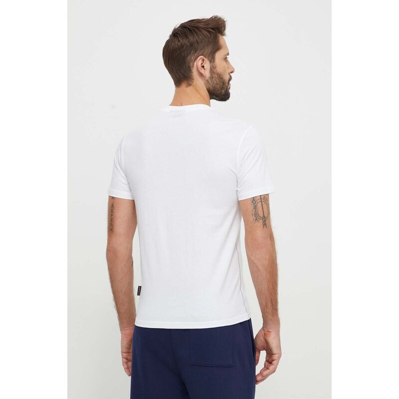 Bavlnené tričko Napapijri S-Aylmer pánske, biela farba, s potlačou, NP0A4HTO0021