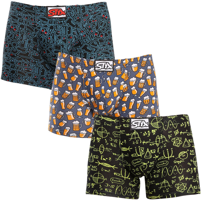 3PACK pánske boxerky Styx long art klasická guma viacfarebné (3F12672) 48360943