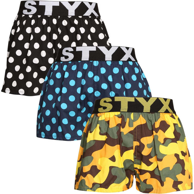 3PACK Detské trenky Styx art športová guma viacfarebné (3BJ15901) 6-8 66060736