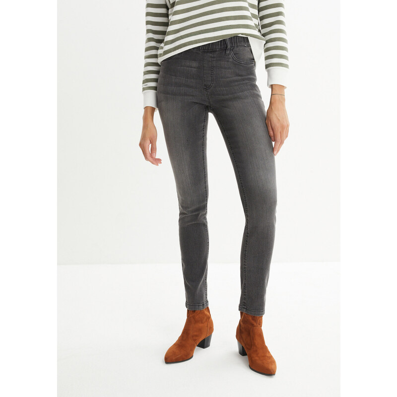 bonprix Džínsové legíny, Mid Waist, farba čierna 44731691