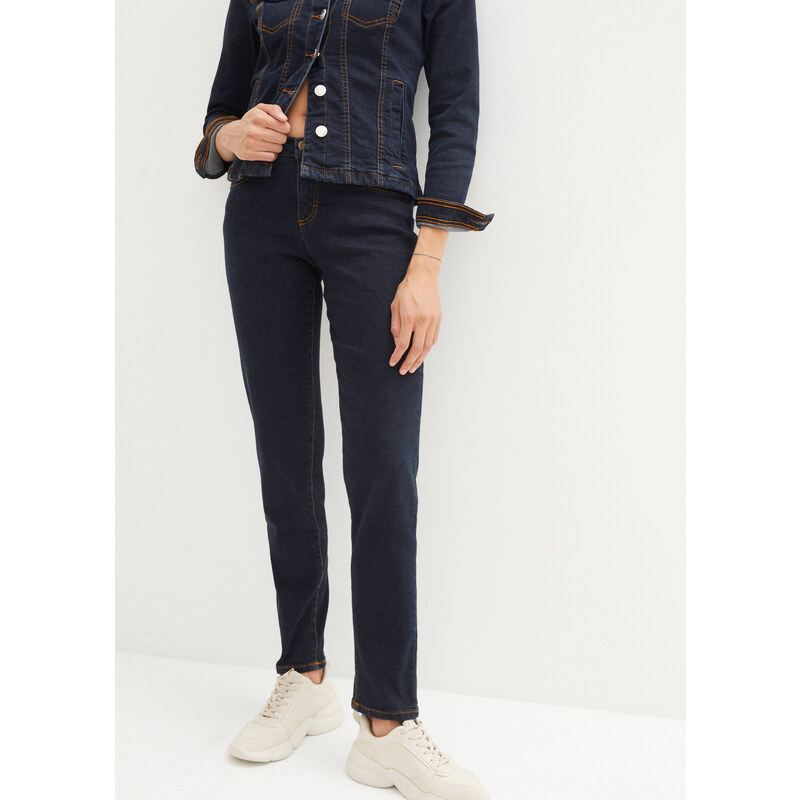bonprix Mom džínsy, Mid Waist, dlhé, farba modrá 63540434