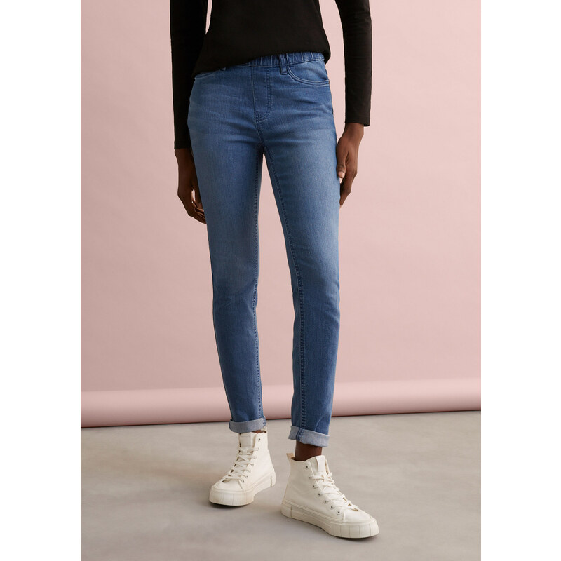 bonprix Džínsové legíny, Mid Waist, farba modrá 44741507