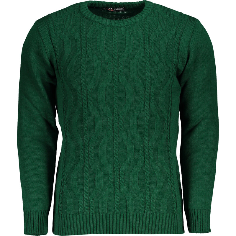 U.S. GRAND Zelený pánsky sveter US Grand Polo 64707728