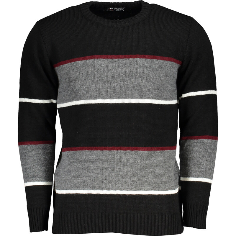 U.S. GRAND Pánsky čierny sveter US Grand Polo 64702740