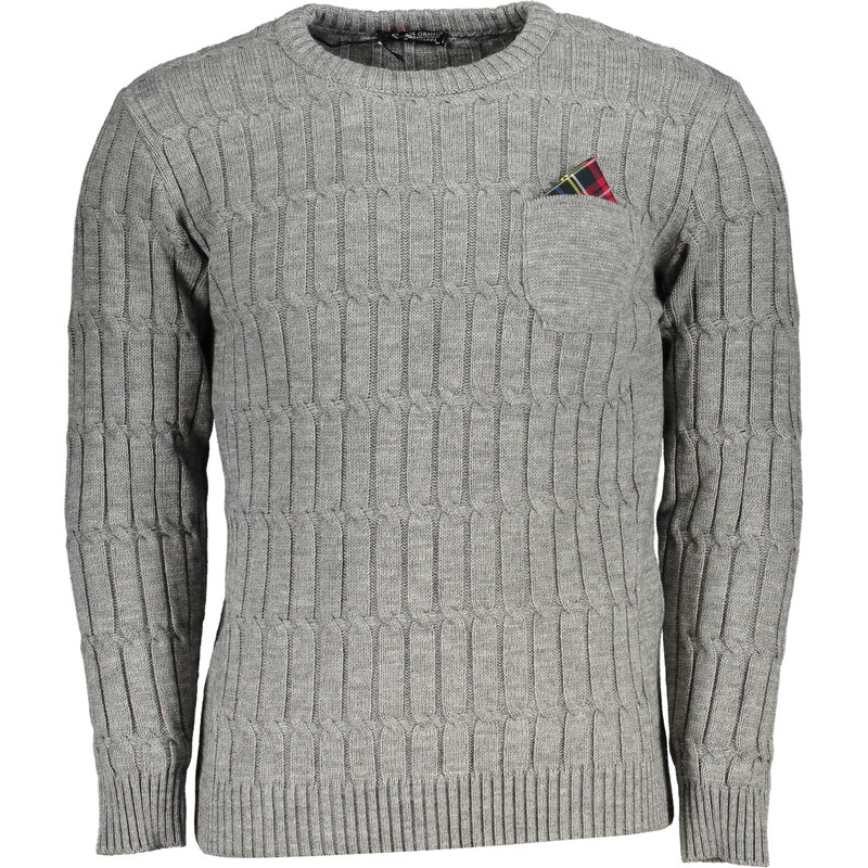 U.S. GRAND Pánsky sivý sveter US Grand Polo 64711807
