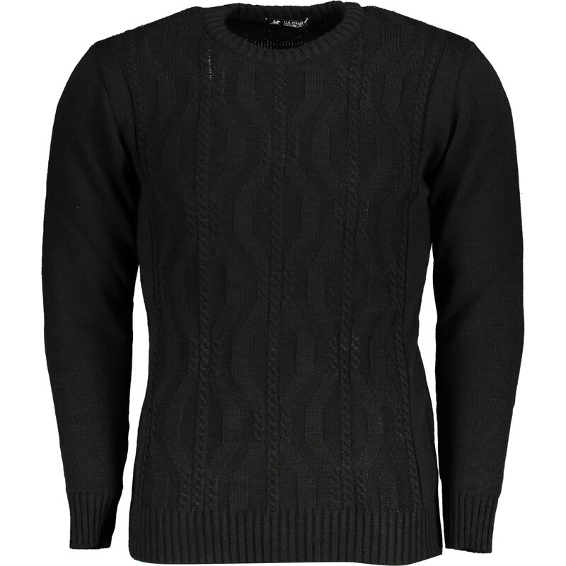 U.S. GRAND Pánsky čierny sveter US Grand Polo 64705062