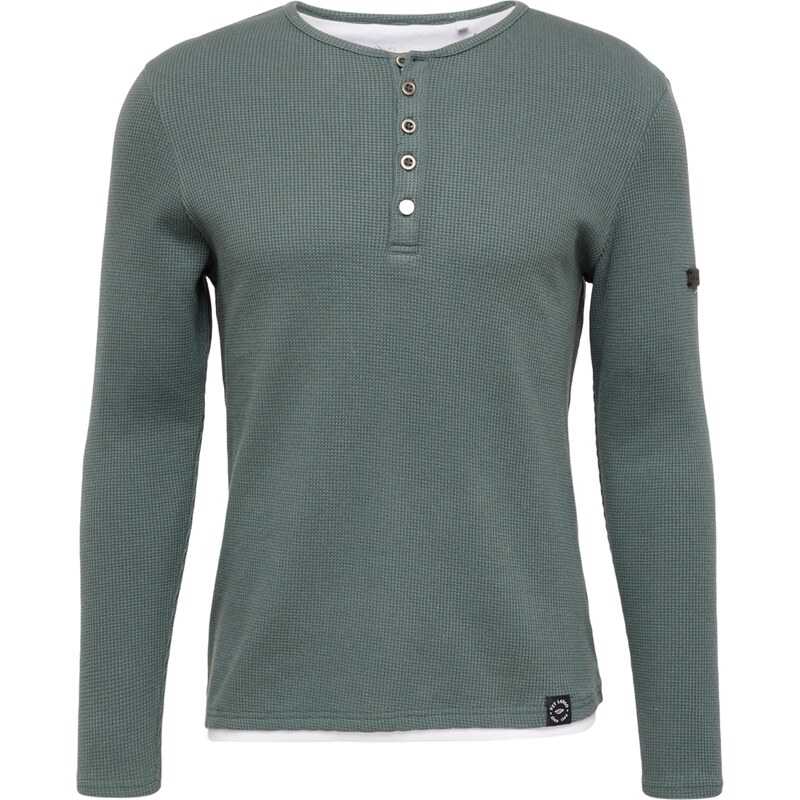 Key Largo Tričko SANDRO tmavozelená / biela 52701311