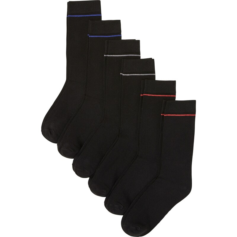 bonprix Ponožky (6 ks) s bio bavlnou, farba čierna 48374100