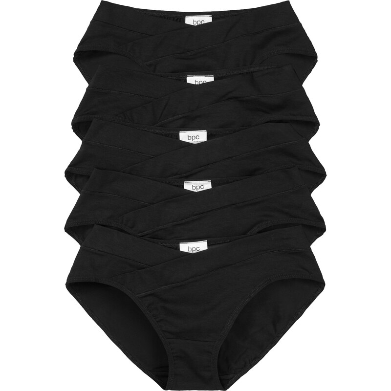 bonprix Nohavičky s V-strihom (5 ks v balení), farba čierna 48374127