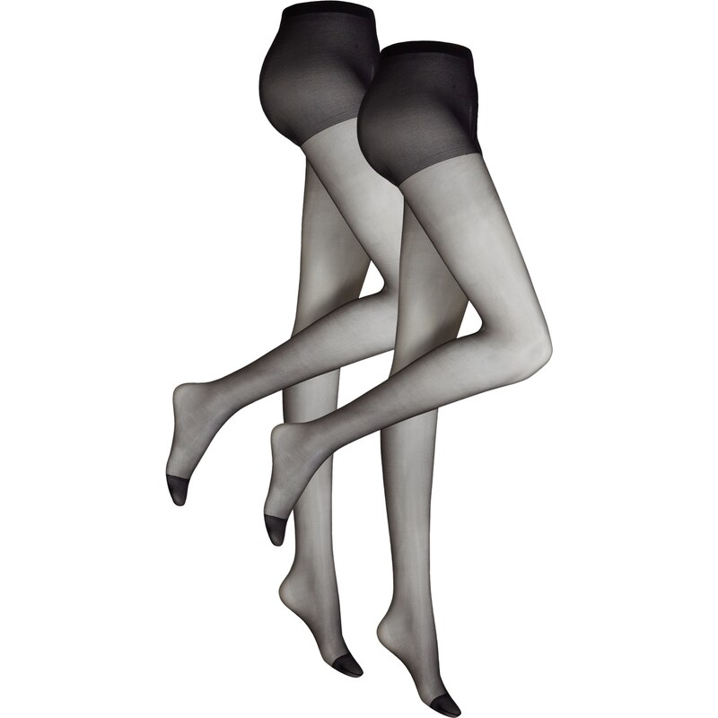 bonprix Jemné pančuchové nohavice (2 ks v balení) 20den, farba čierna 48374164