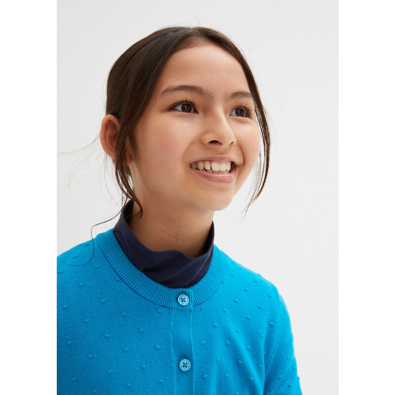 bonprix Pletený sveter, dievčenský, farba modrá, rozm. 152/158