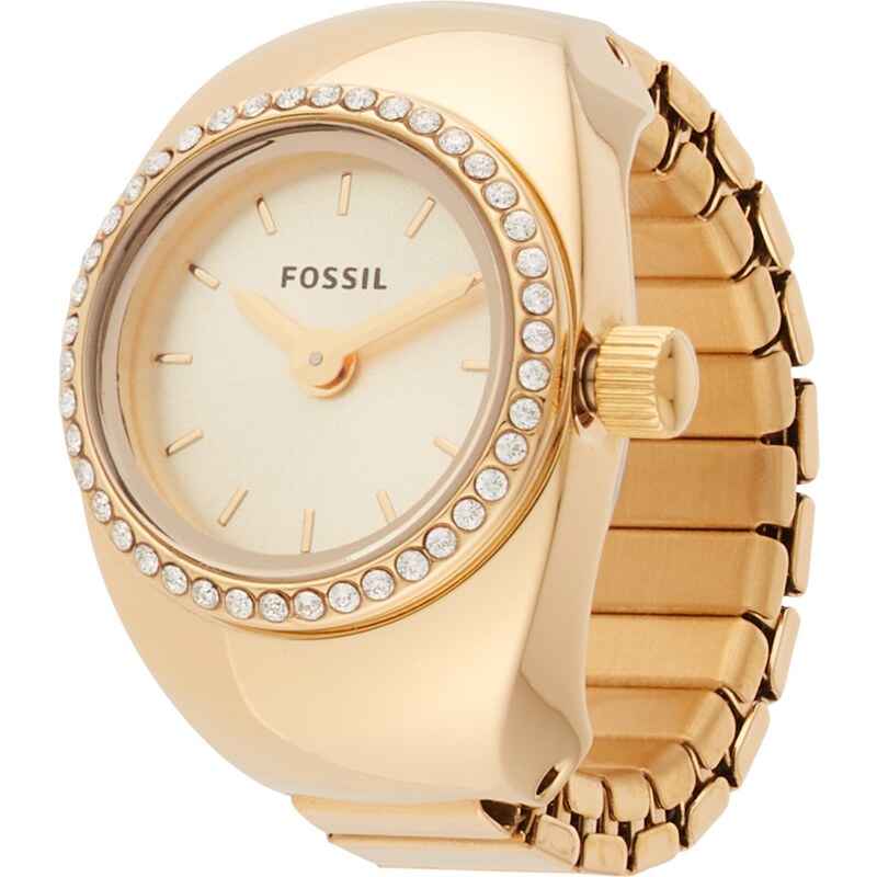 FOSSIL Prsteň zlatá / čierna / priehľadná 54970322