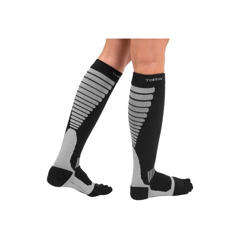 Compression Knee-High prstové kompresný podkolienky ToeToe Čierna / 48381885