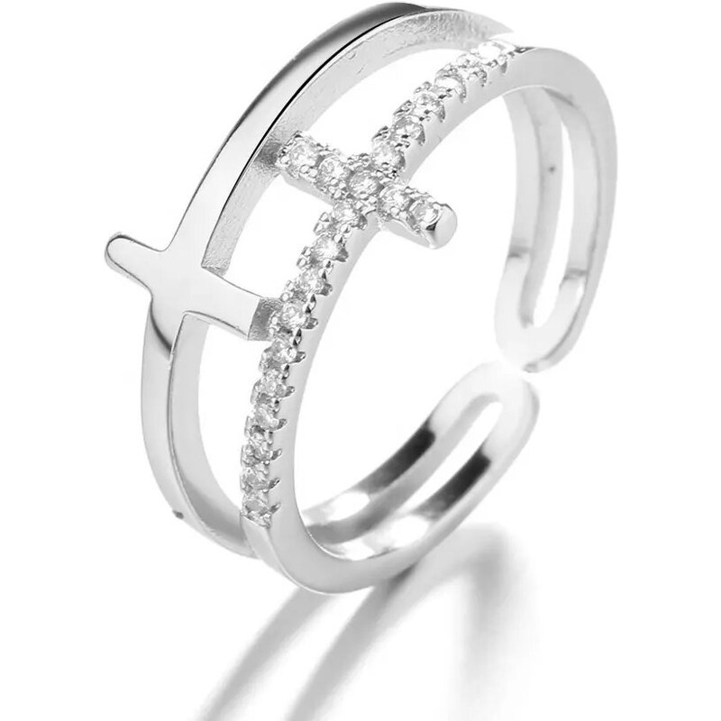 MAJYA Strieborný nastaviteľný prsteň GABRIELLA small 10846 64581853