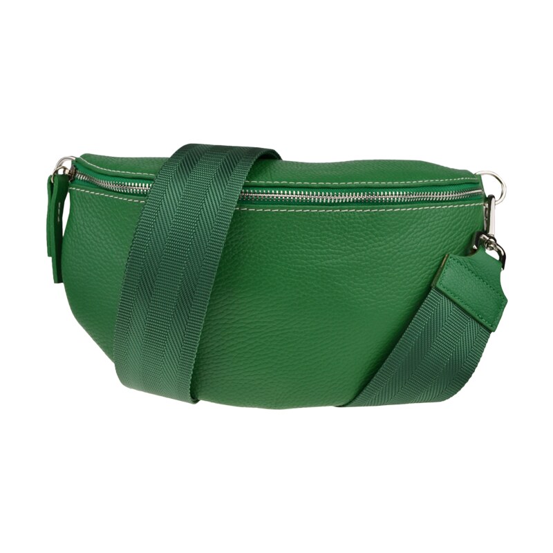 Zelená kožená talianska crossbody kabelka Reni Grande Verde s 48385934