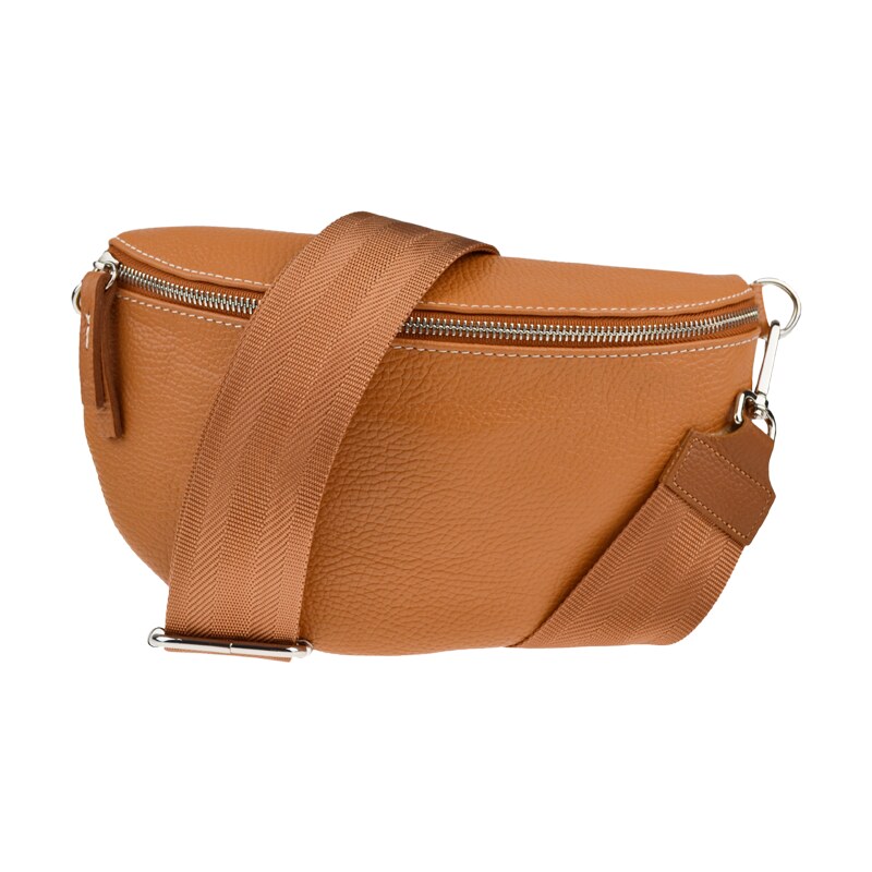 Camel kožená talianska crossbody kabelka Reni Grande Camel s prídavným 48385936