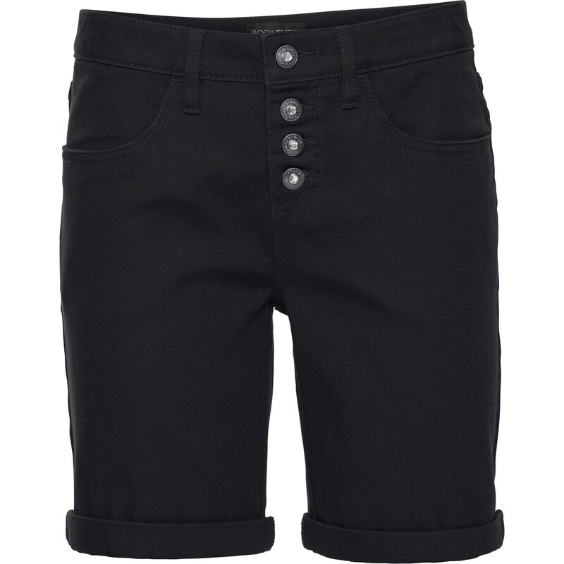 bonprix Strečové bermudy, farba čierna 44741820