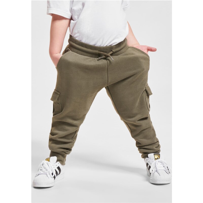 E-shop Urban Classics Boys Fitted Cargo Sweatpants - Olive