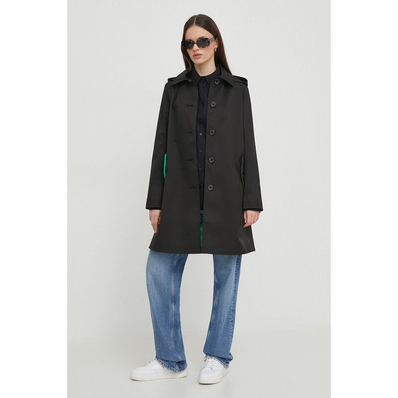 Kabát Lauren Ralph Lauren dámsky, čierna farba, prechodný, 297936855