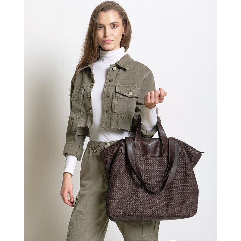 Marco Mazzini handmade MARCO MAZZINI Kožená shopper taška | caffe 47897615