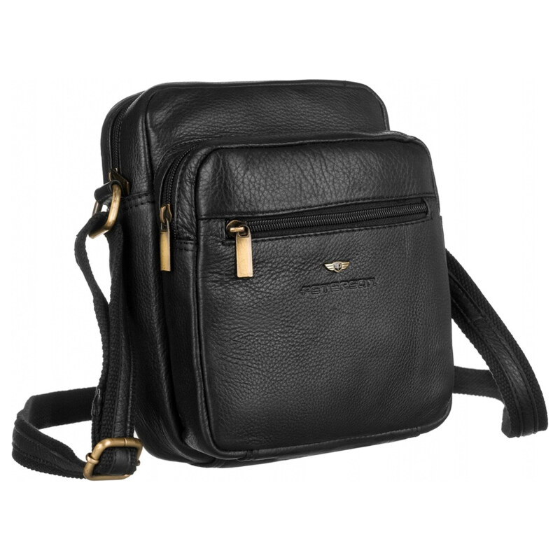 Peterson Pánska kožená taška cez rameno čierna (GT210) 48419189