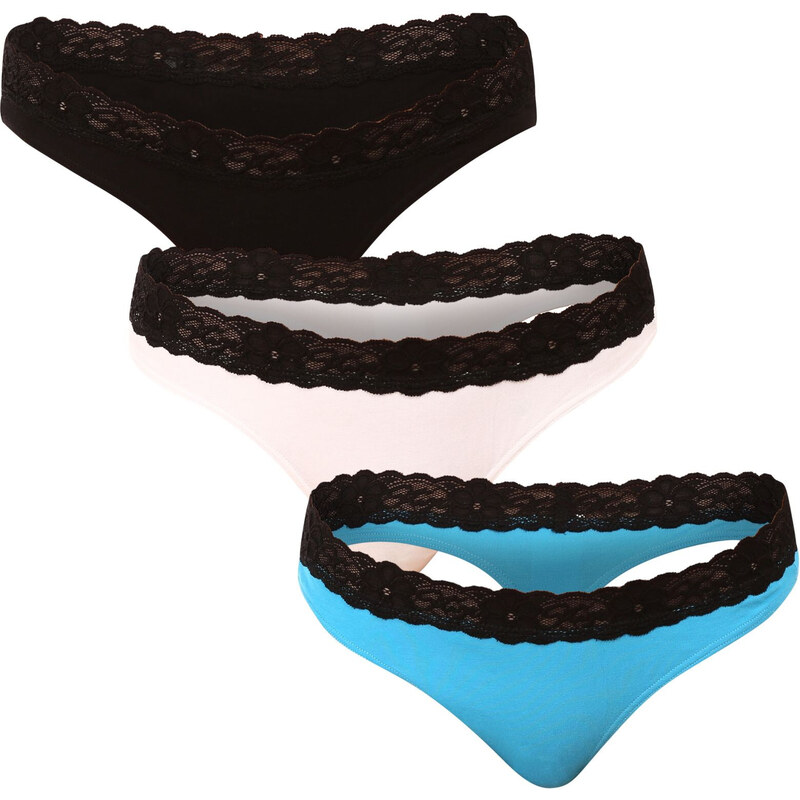 3PACK dámske tangá Styx s čipkou viacfarebné (3ITK96019) 48428438