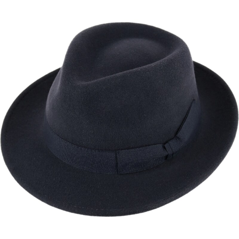 Fiebig - Headwear since 1903 Klasický trilby klobúk vlnený so strednou krempou Bogart - modrý s modrou stuhou