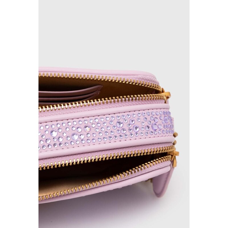 Semišová kabelka Pinko fialová farba, 102810.A0EH