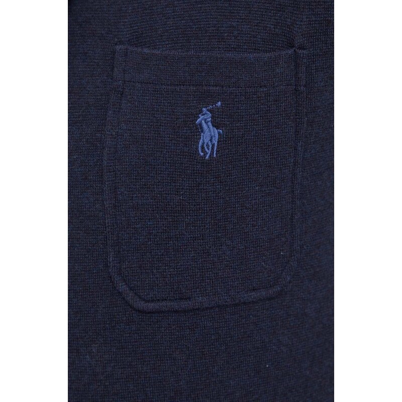 Bavlnený kardigán Polo Ralph Lauren tmavomodrá farba,710940162