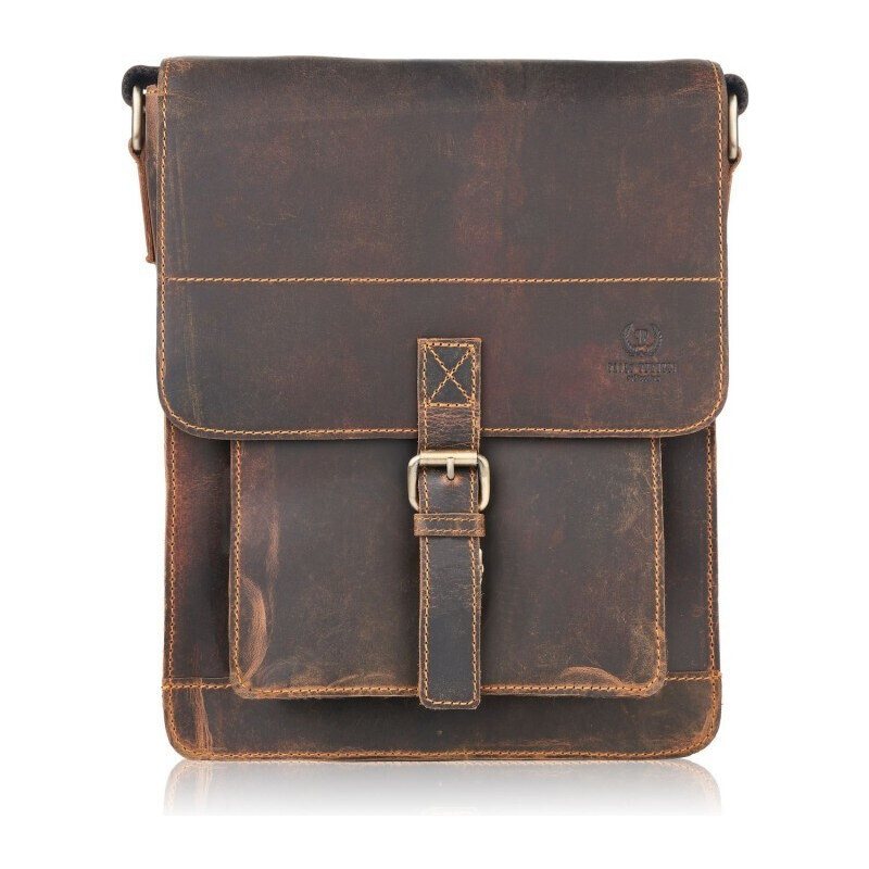 PAOLO PERUZZI Pánska Vintage taška cez rameno T-91-HBR | hnedá T-91 48444824