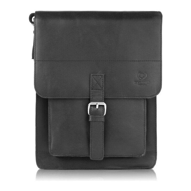 PAOLO PERUZZI Pánska Vintage taška cez rameno T-91-HBL | čierna T-91 48444825