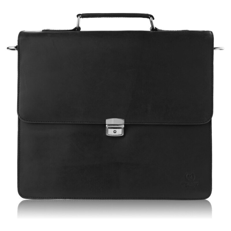 PAOLO PERUZZI Pánska kožená aktovka Vintage T-96-BL | čierna T-96-BL 48444814