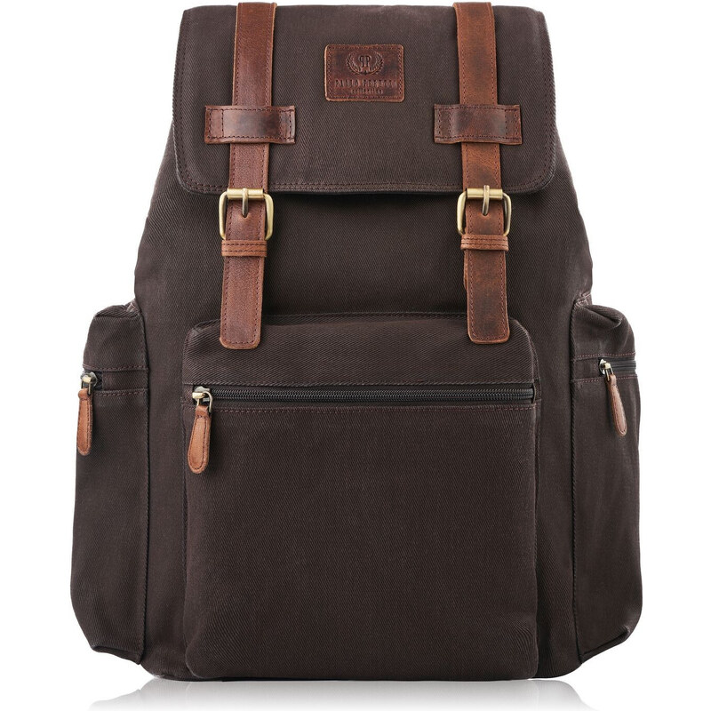 PAOLO PERUZZI Veľký pánsky batoh do práce SI-02-BR | hnedá SI-02-BR 48444832