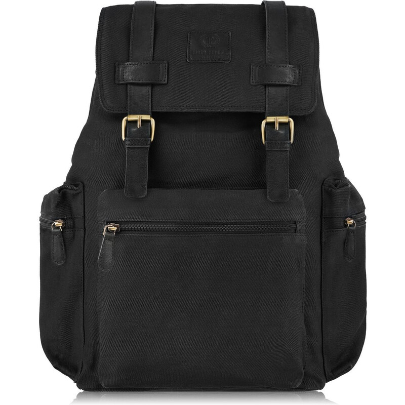 PAOLO PERUZZI Veľký pánsky batoh do práce SI-02-BL | čierna SI-02-BL 48444833
