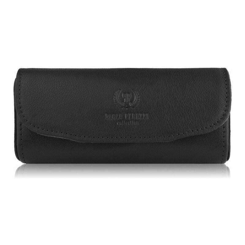 PAOLO PERUZZI Kožené puzdro na okuliare T-83-BL | čierna T-83-BL 48491758